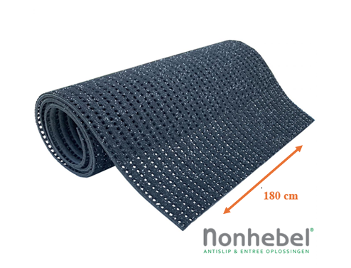Grindmat antislipmat 180 cm breed, Antraciet coupage