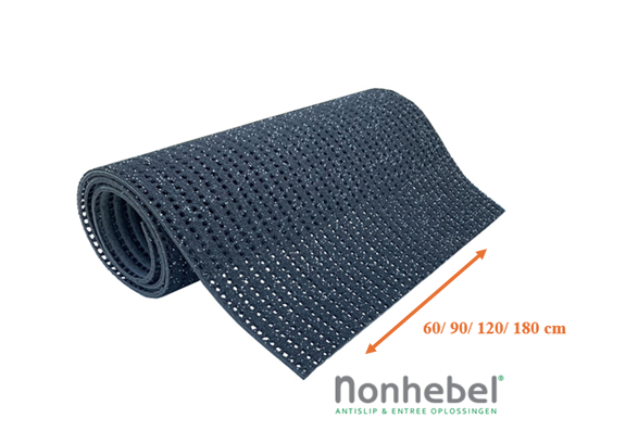 Grindmat antislipmat Antraciet, 60/90/120/180 cm (volle rol)